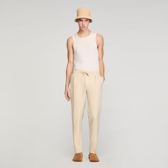 Sandro Elasticated straight-leg trousers