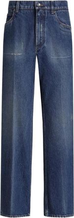 Dolce & Gabbana Blauwe Jeans met Elastische Tailleband - Heren - Regular Fit Jeans - Blauw - M - Katoen - Jeans