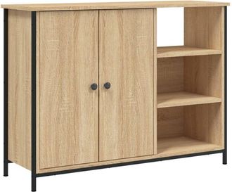 vidaXL Sideboard Sonoma Oak 100x33x75 cm Engineered Wood Vidaxl