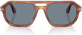 Persol 59mm Guido Pillow Sunglasses in Terra Di Siena/light Blue at Nordstrom