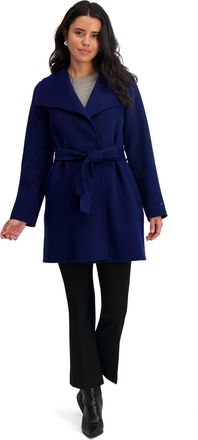 Elie Tahari Womens Double Face Wool-Blend Belted Coat