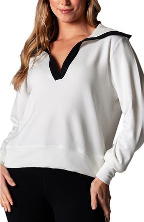 Tavi Cozy Collared Sweatshirt in Coconut Ebony at Nordstrom, Size Xx-Large