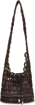 Staud Bruine Houten Schoudertas