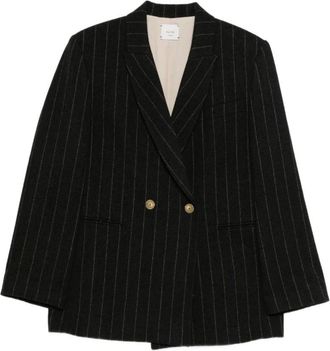 Alysi Blazers, female, Black, S, Pinstripe Double-Breasted Blazer