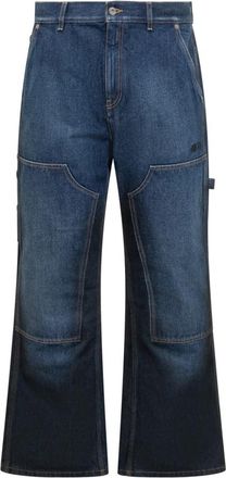 Off-white Wide Jeans - Heren - Loose Fit Jeans - Blauw - W35 - Katoen - Jeans