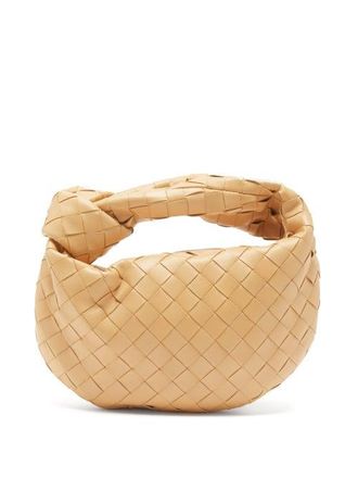 Bottega Veneta Jodie Mini Intrecciato-leather Clutch Bag - Womens - Beige