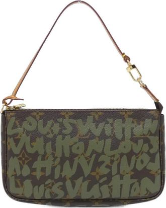 Louis Vuitton Brown Khaki Coated Canvas Pochette Pouch (Pre-Owned)