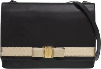 Ferragamo Pre-owned Cross Body Bags, female, Black, Size: ONE SIZE Pre-owned Leather Cross Body Bag