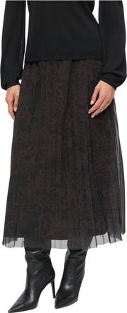 s.Oliver Falda Midi Plisada de Malla - Skirts - Mujer - Marr&oacute;n - 3XL