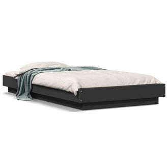 Berkfield Home Bed Frame with LED Lights without Mattress Black 90x190cm | Size: 90x190 cm