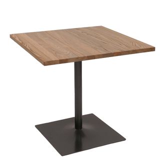 Hhg Hhg - Nunca Usado] Mesa Bistro 544, Mesa De Bar Mesa De Mostrador, Gastronom&iacute;a Industrial Madera De Olmo Certificada Mvg 75x80x80cm, Marr&oacute;n Claro