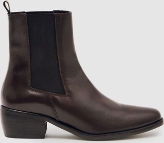 Reiss Chocolate Brown Leather Chelsea Boots, 336