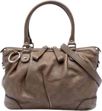 Gucci Pre-owned Handbags, female, Brown, Size: ONE SIZE Pre-owned Sukey Satchel