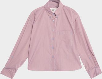 TWP J. D. Shirt in Framed Micro Striped Shirting