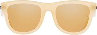 Ray-Ban WAYFARER REVERSE Brown Mirrored Gold Square Mens Sunglasses RBR0502S 68215A 53