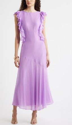Chelsea28 Flutter Sleeve Maxi Dress in Purple Spectre at Nordstrom, Size Xx-Small