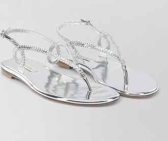 Casadei open toe flat sole sandals metallic