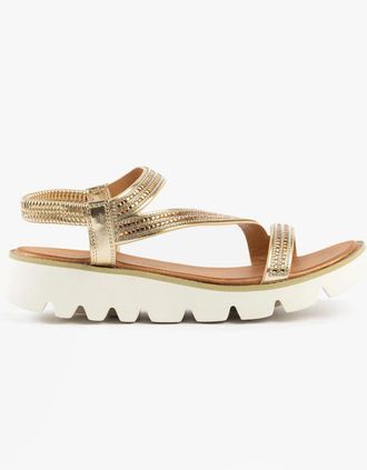Heavenly Feet Womens Heavenly Feet FRESCO Womens Sandals Gold - Size: 4