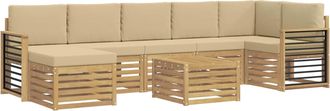 vidaXL Conjunto De Sof&aacute;s De Exterior 8 Uds. Y Beige Poli&eacute;ster Vidaxl