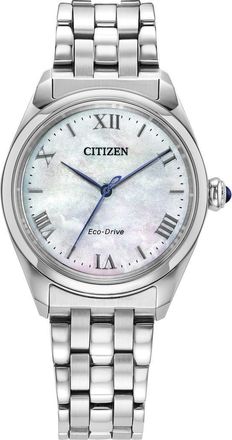 Citizen Classic Mother-of-Pearl Bracelet Watch, 33mm in Silver-Tone at Nordstrom