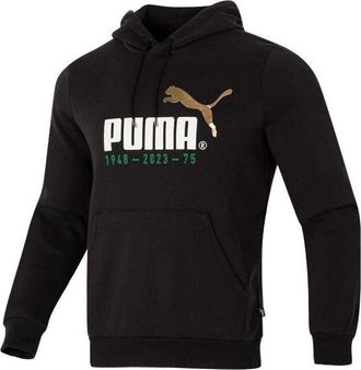 Puma Logo Printed Casual Hoodie Black White 678413-01