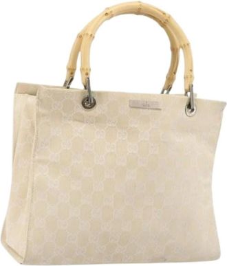 Gucci Pre-owned Handbags, female, Beige, Size: ONE SIZE Pre-owned GG Canvas Tote Bag