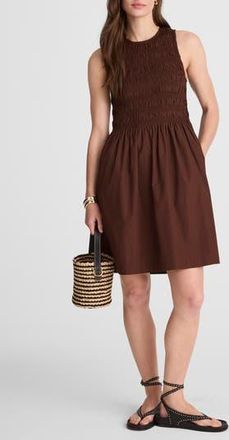 Madewell The Melody Smocked Minidress in Roasted Chicory at Nordstrom Rack, Size X-Large
