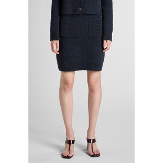 Bottega Veneta Boucl&eacute; Sweater Skirt in 4121 Navy at Nordstrom, Size Small