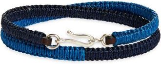 Caputo & Co. Mens Colorblock Macramé Leather Double Wrap Bracelet in Blue Combo at Nordstrom