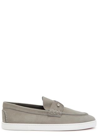 Christian Louboutin Chambeliboat Grained Nubuck Boat Shoes - Grey - 45 (IT45 / UK11)