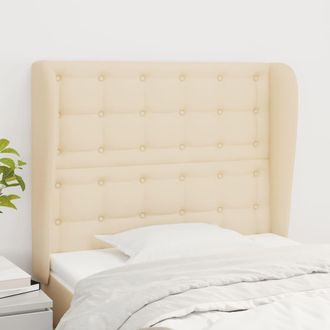 vidaXL Cabecero Con Orejas De Tela Color Crema 103x23x118/128 Cm Vidaxl