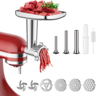 OEM Accesorio Picador De Carne Para Kitchenaid, Picadora De Carne Para Kitchenaid Incluyendo 3 Rellenadoras De Salchichas, Recambios Para Picadoras De Car