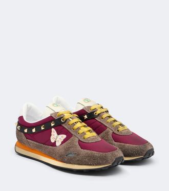 Valentino Garavani Zapatillas Stud Up bordadas con ante