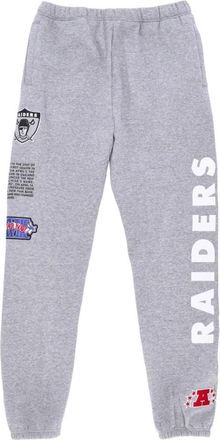 Mitchell & Ness Oakland Raiders Fleece Trainingsbroek - Heren - Sweatpants - Grijs - S - Katoen - Broeken