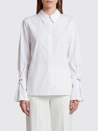 Erika Cavallini Semi Couture Slim Fit Cotton Shirt with Flared Cuffs