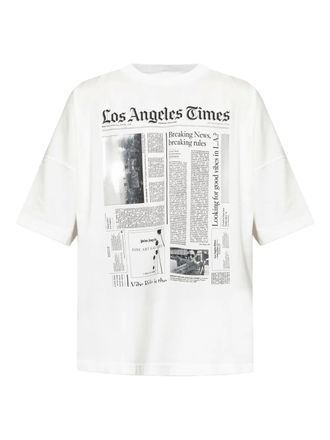 Palm Angels newspaper print T-shirt - White