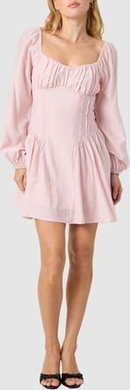 All in Favor Long Sleeve Minidress in Mauve at Nordstrom Rack, Size X-Small
