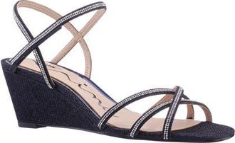 Nina Brynda Slingback Wedge Sandal in Navy at Nordstrom, Size 7.5