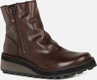 FLY London Womens Hole Womens Wedge Heel Boots - Brown - Size: 3