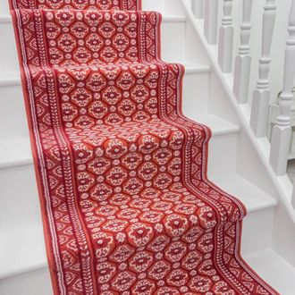 Runrug Stair Runner Carpet for Staircases - Soft & Comfy, 9mm - Heriz in Red | Size: 60 cm x 450 cm