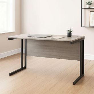 Kosy Koala Grey Office Desk with Sturdy Iron Legs - Wooden Room Furniture for Home, Study & Office