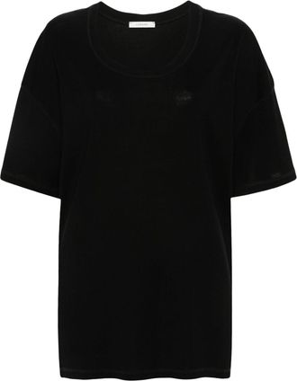 Christophe Lemaire drop-shoulder cotton T-shirt - women - Cotton - M - Black