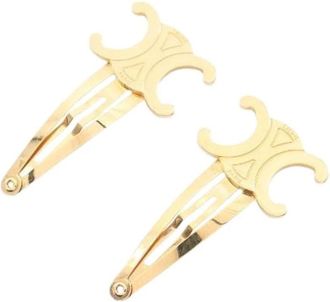 Celine Pre-owned Triomphe Hairpin - Dames - Vintage Accessoires - Geel - ONE Size - Vintage