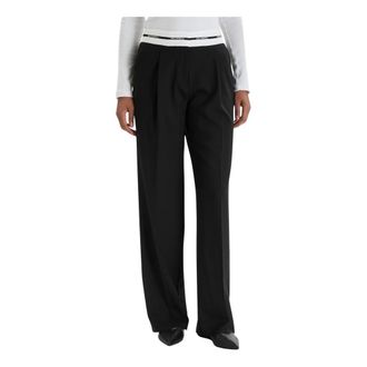 Karl Lagerfeld Dames, Broeken, Zwart, Maat: XL Wol