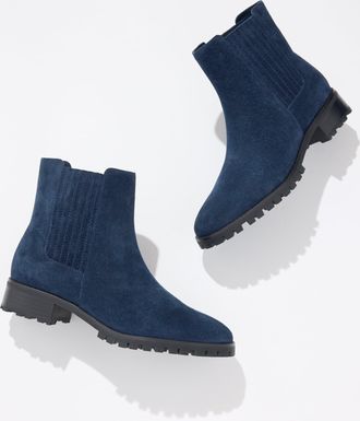 Talbots Tish Suede Ankle Boots - Blue - 10 1/2 M Talbots