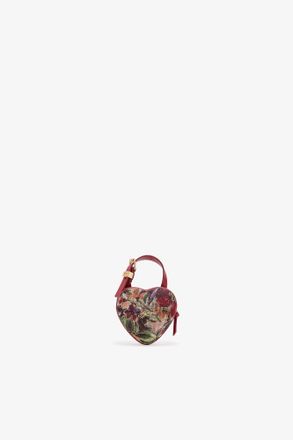 Ganni Red Tapestry Nano Heart Bag