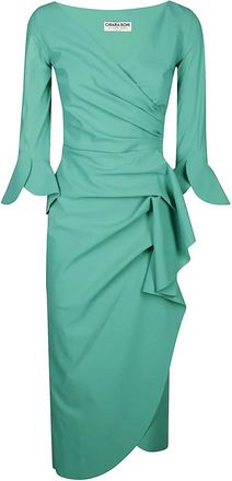 La Petite Robe Di Chiara Boni Kleedjes, Dames, Groen, L, Elegante Zwarte Jurk voor Vrouwen