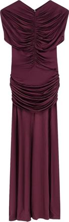 Self Portrait Jersey Midi-jurk met Plooiing - Dames - Avondkleed - Rood - XS - Kleedjes