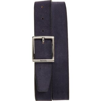 BOSS Rudy Leather Belt in Dk Bu at Nordstrom Rack, Size 32