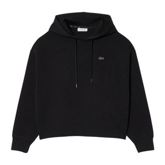 Lacoste Hoodies, female, Black, Size: XS Oversized Hooded Sweatshirt